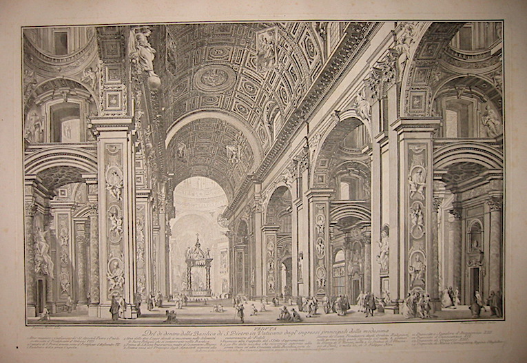 Panini Francesco Veduta del di dentro della Basilica di S. Pietro in Vaticano dagl'ingressi principali della medesima 1770 ca. Roma